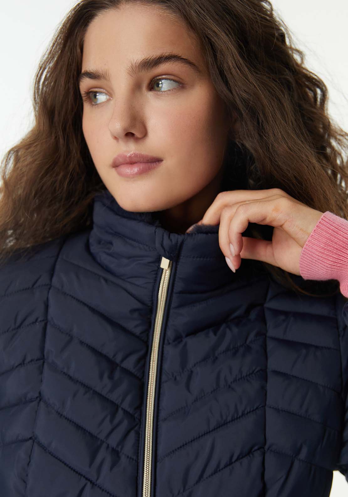 Sfera Plain Furry Parka - Navy 3 Shaws Department Stores