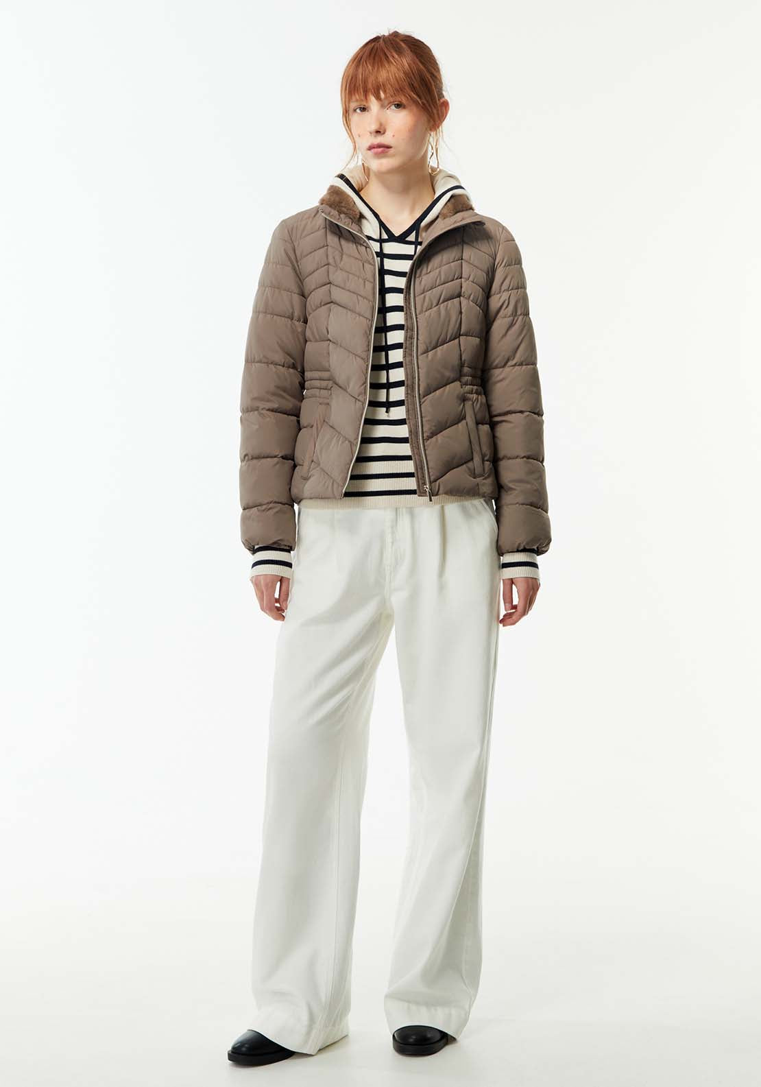 Sfera Plain Furry Parka - Taupe 4 Shaws Department Stores