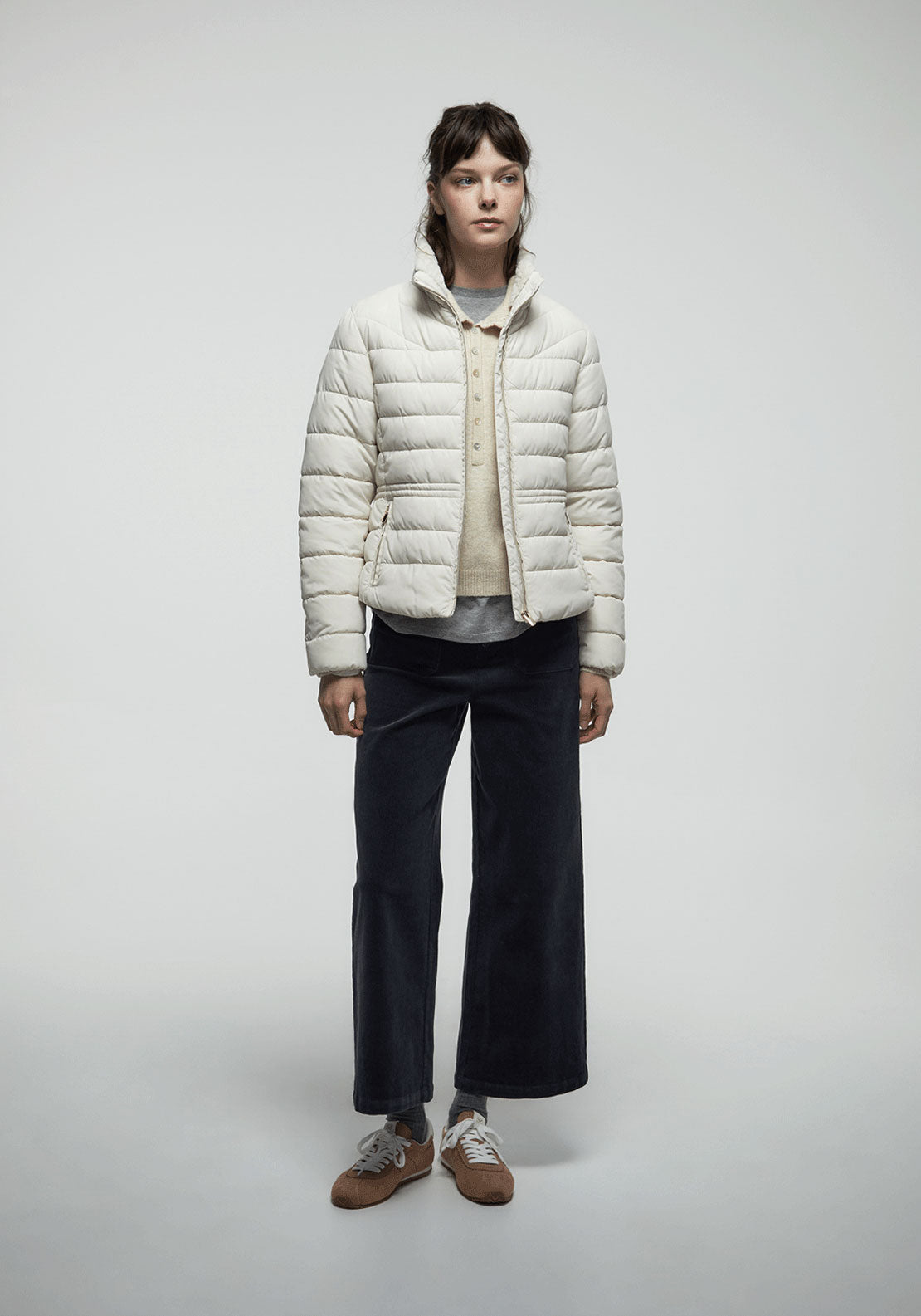 Fur Lined Basic Parka - Cream