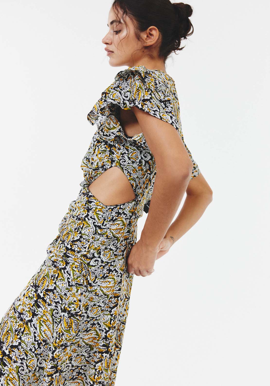Sfera Cut-out floral dress - Black 3 Shaws Department Stores