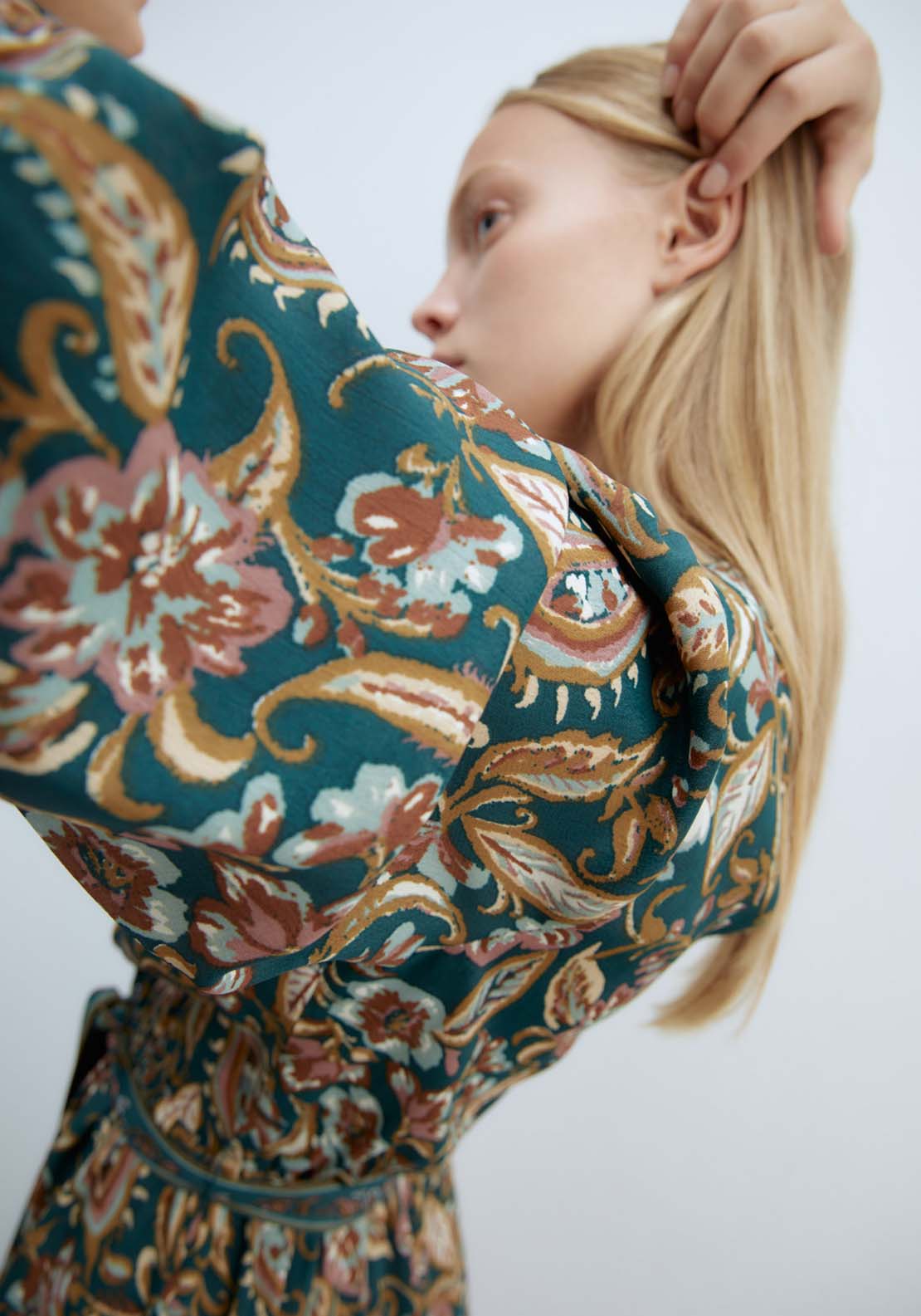 Sfera Shoulder Appliqués Dress - Bottle Green 3 Shaws Department Stores