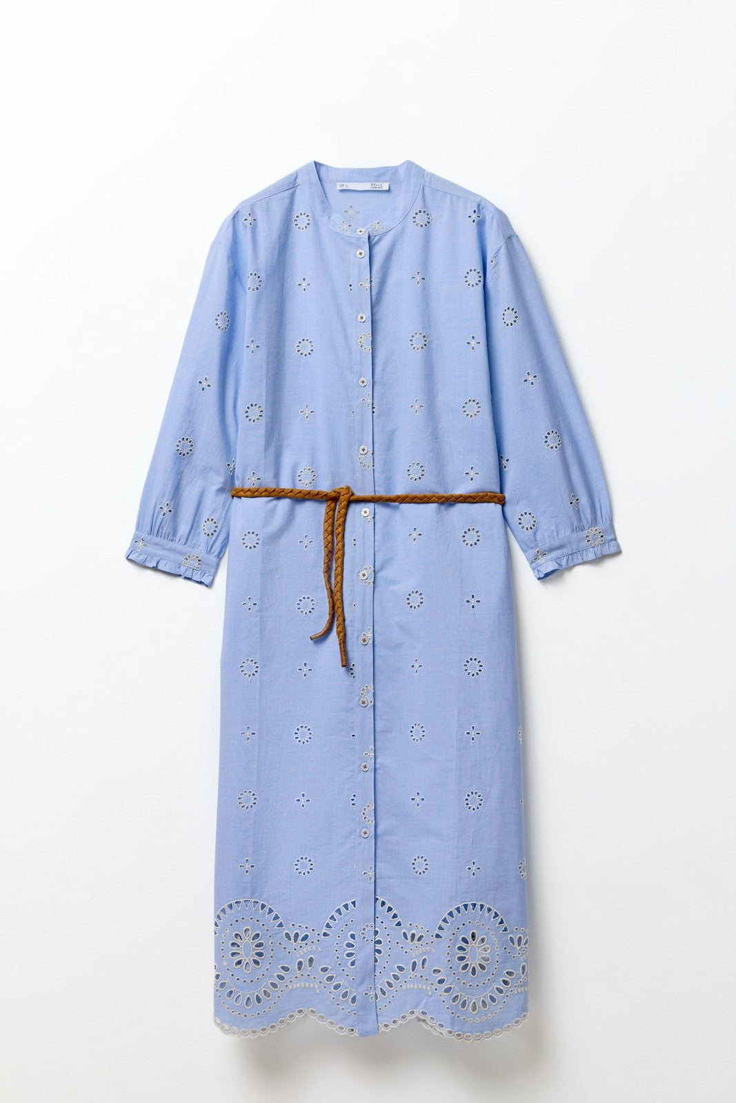Sfera Embroidered chambray dress - Blue 13 Shaws Department Stores