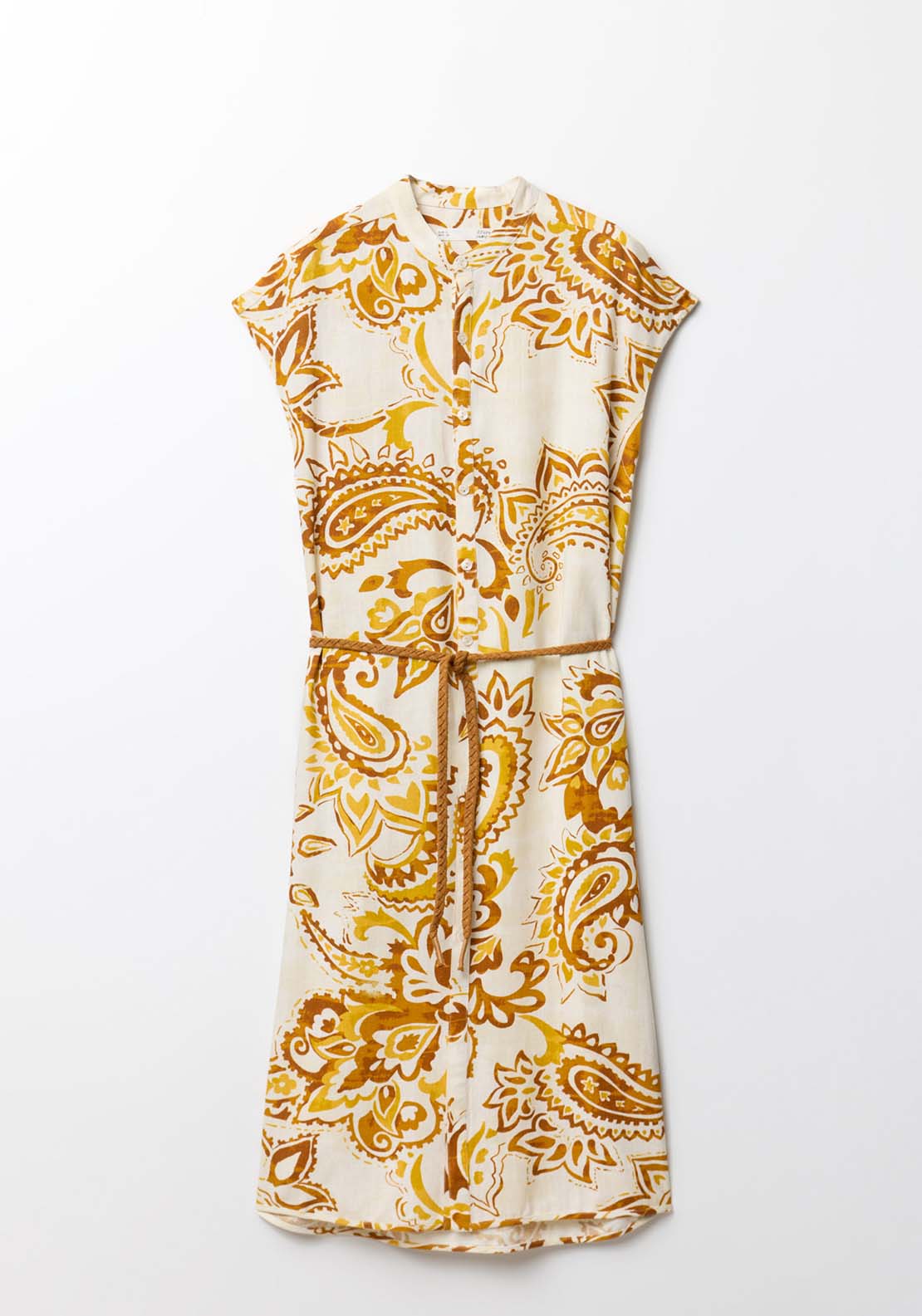 Sfera Tie Waist Printed Dress - Amber 6 Shaws Department Stores