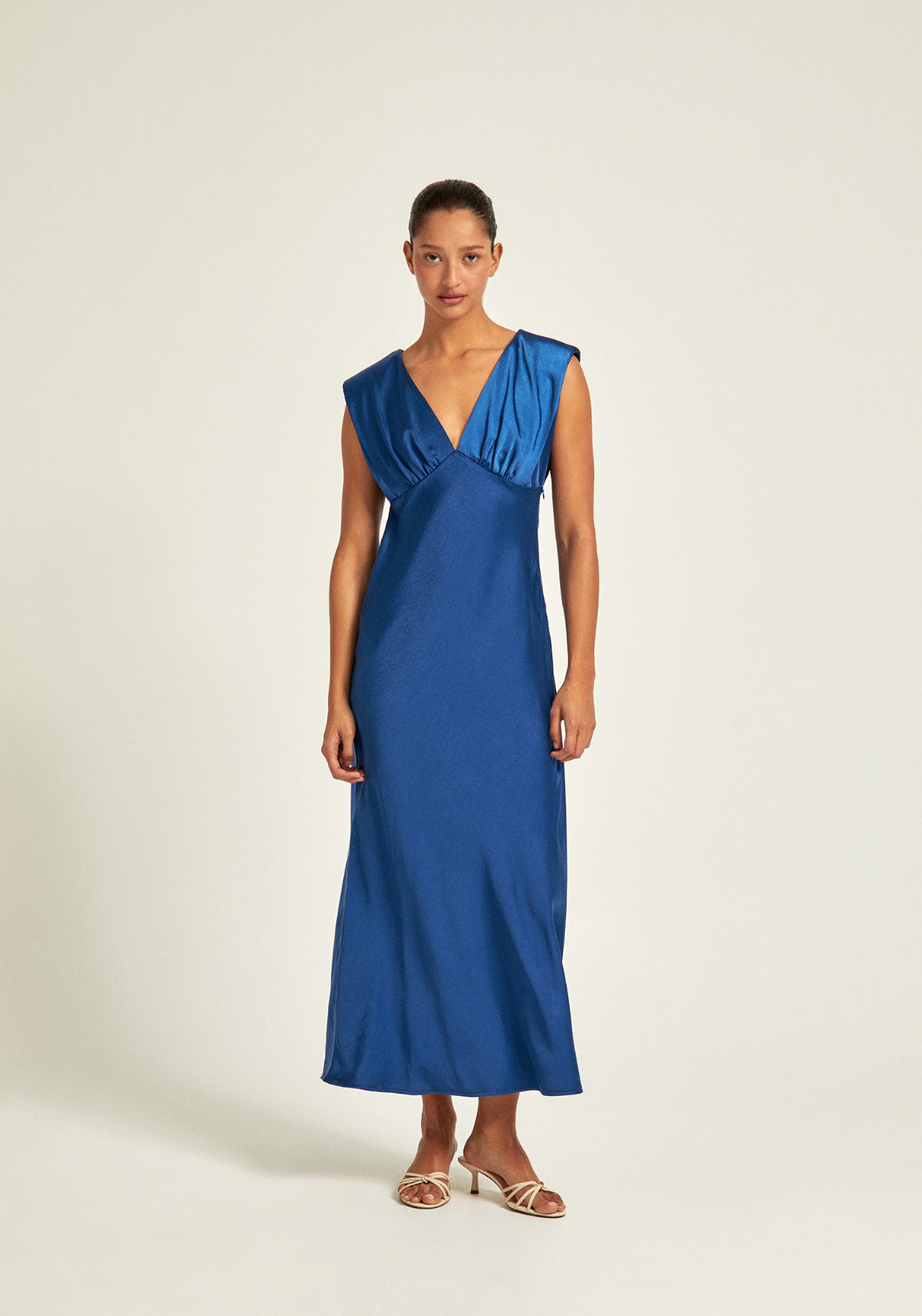 Satin Party Dress - Blue