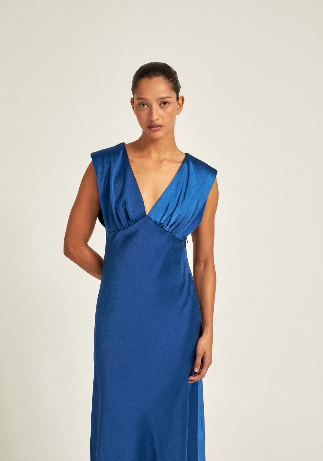 Satin Party Dress - Blue