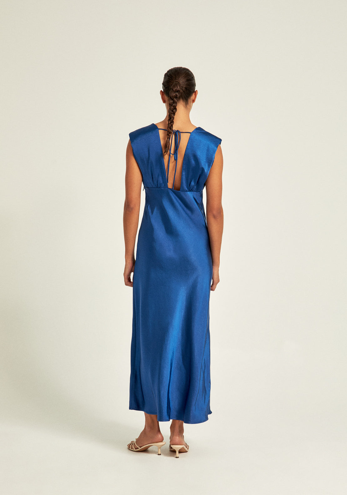 Satin Party Dress - Blue