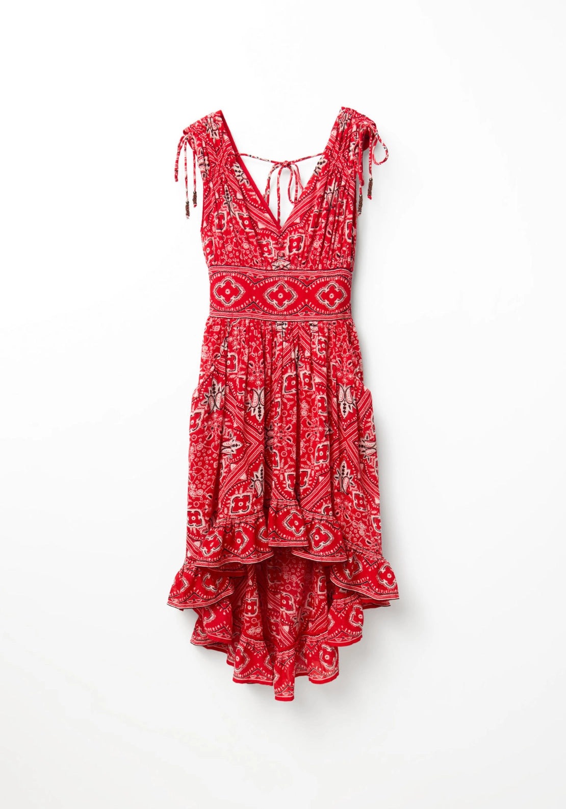 Bandana-Print Dress - Red