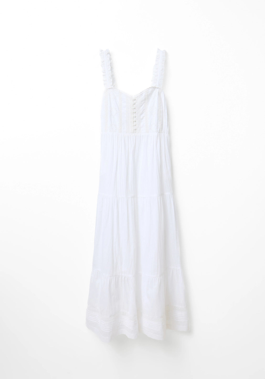 Tiered Lace Dress - White