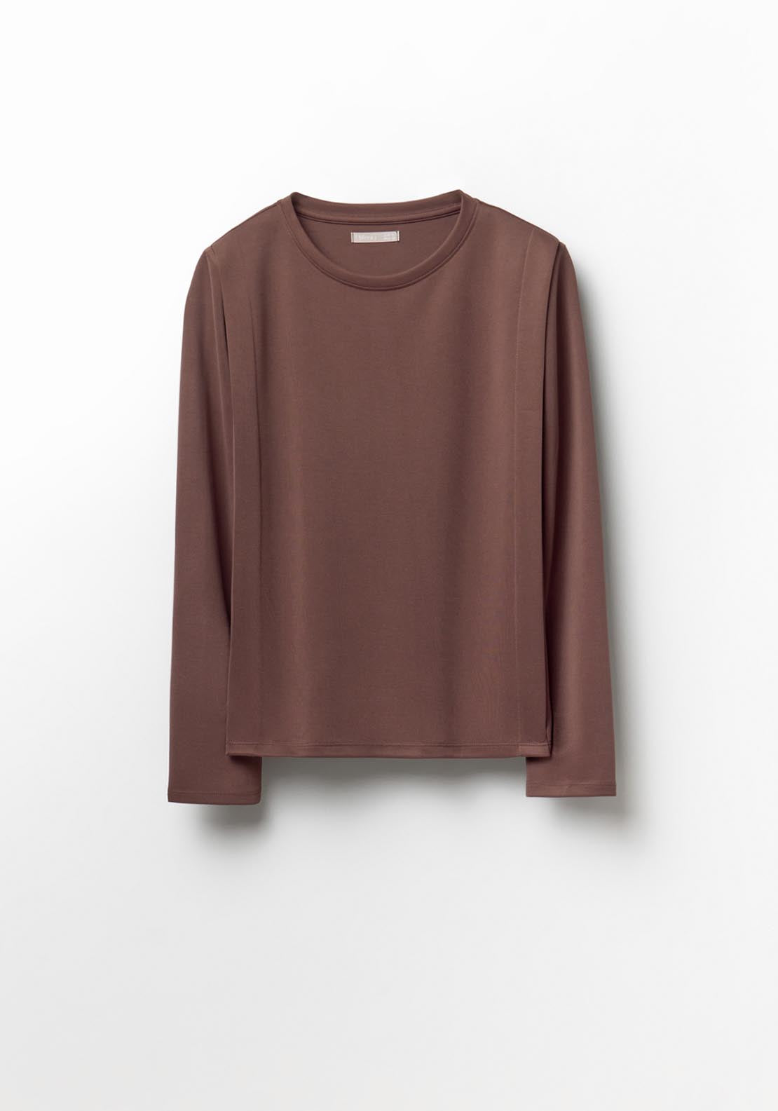 Long Sleeve Basic Top - Brown