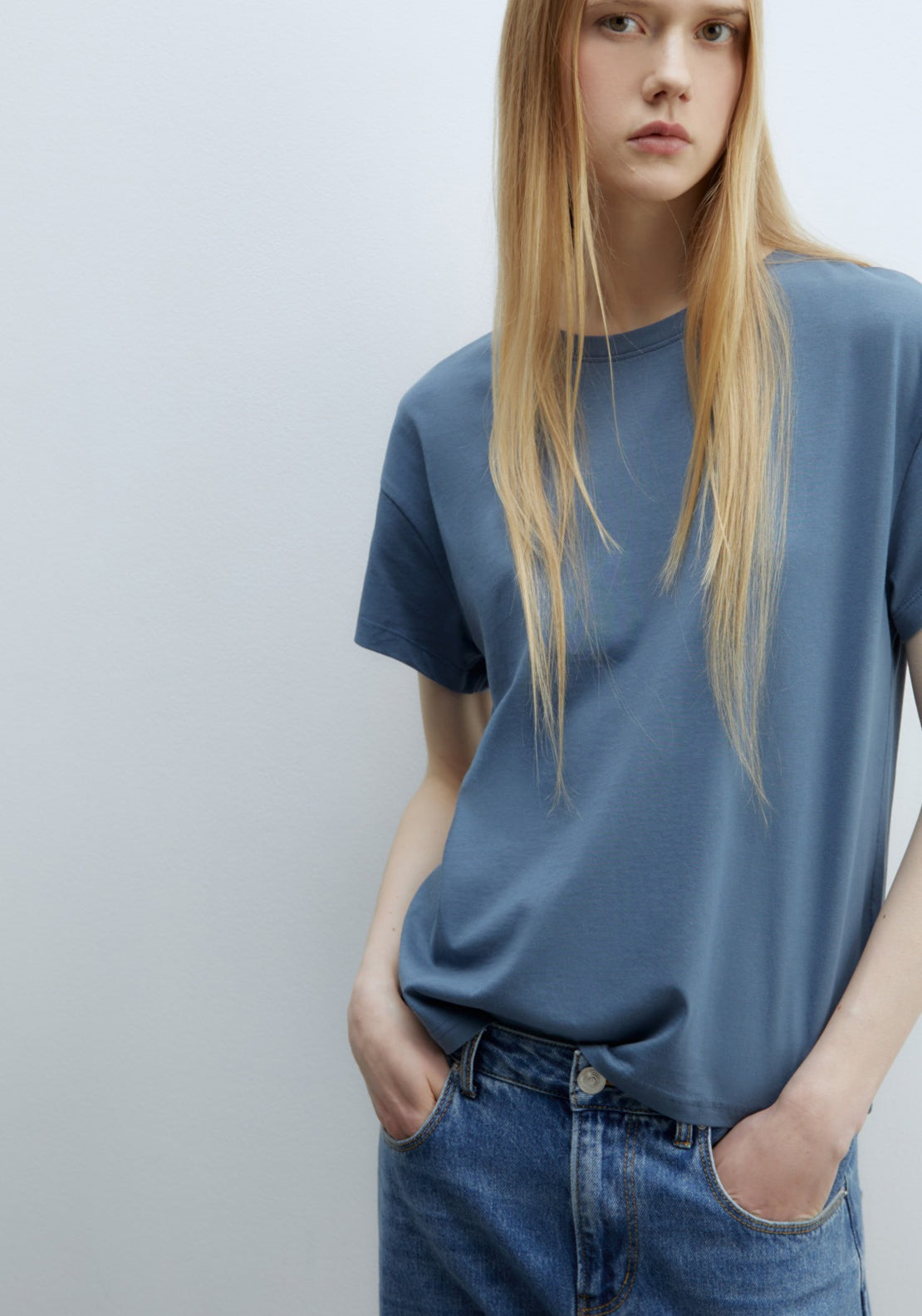 Sfera Plain T-shirt - Blue 4 Shaws Department Stores