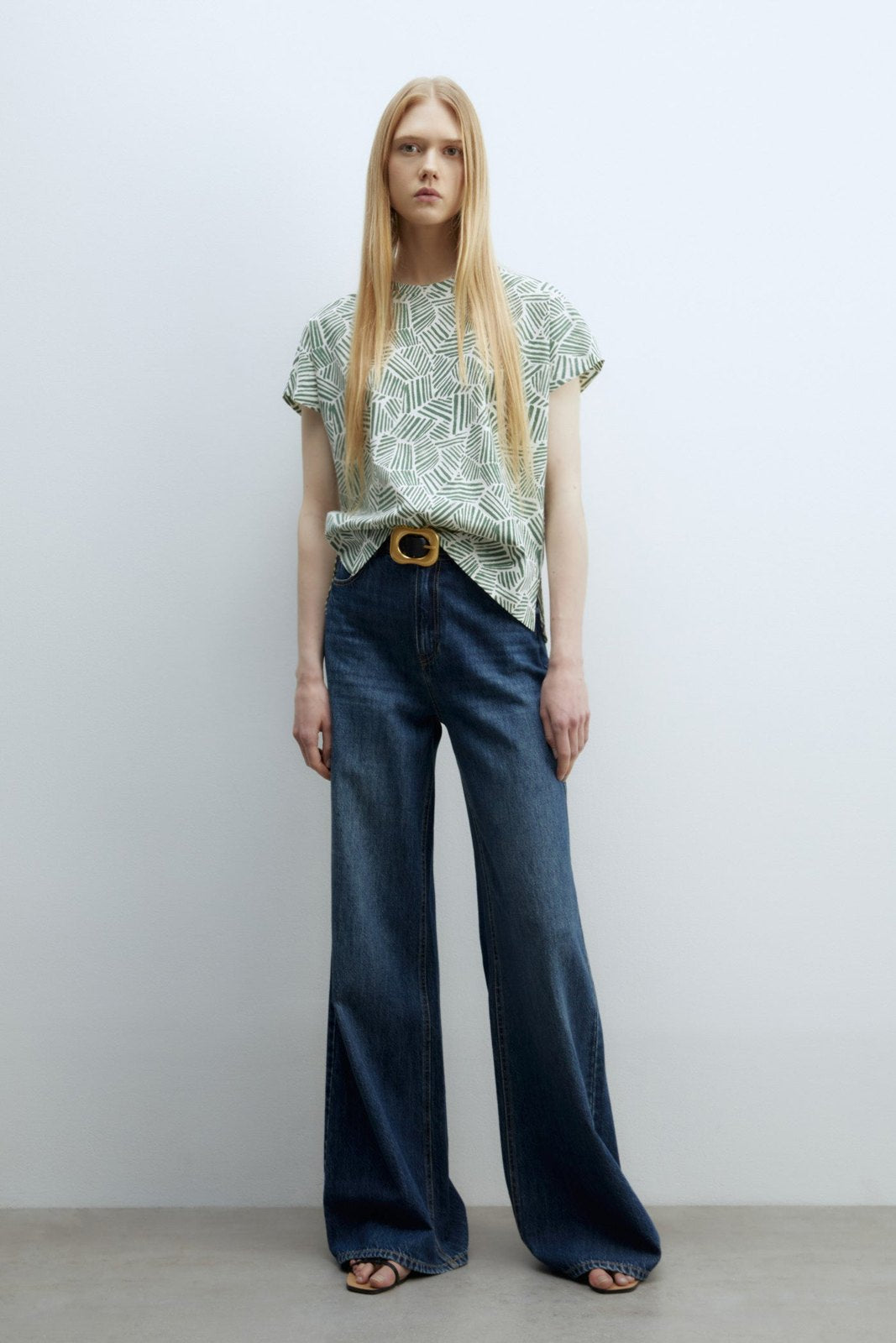 Sfera Printed T-shirt - Green 1 Shaws Department Stores