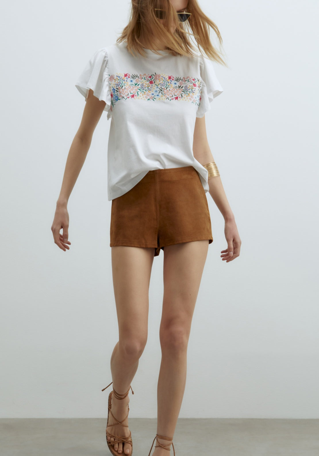 Sfera Embroidered T-Shirt - White 1 Shaws Department Stores