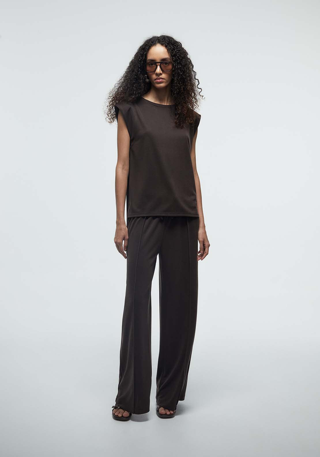 Cupro Top - Brown