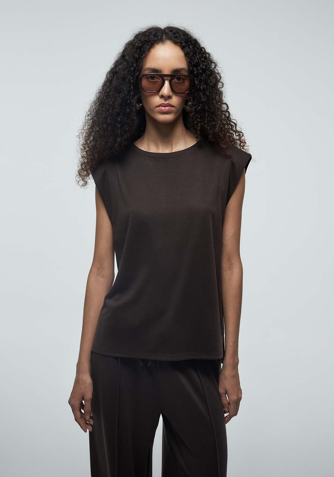 Cupro Top - Brown