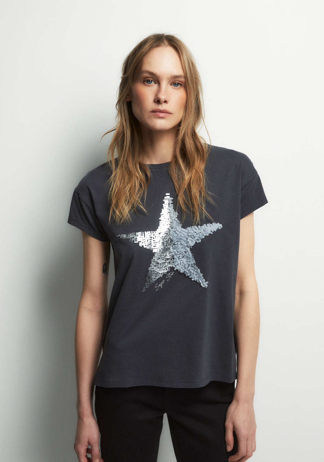 Sequined Top - Grey