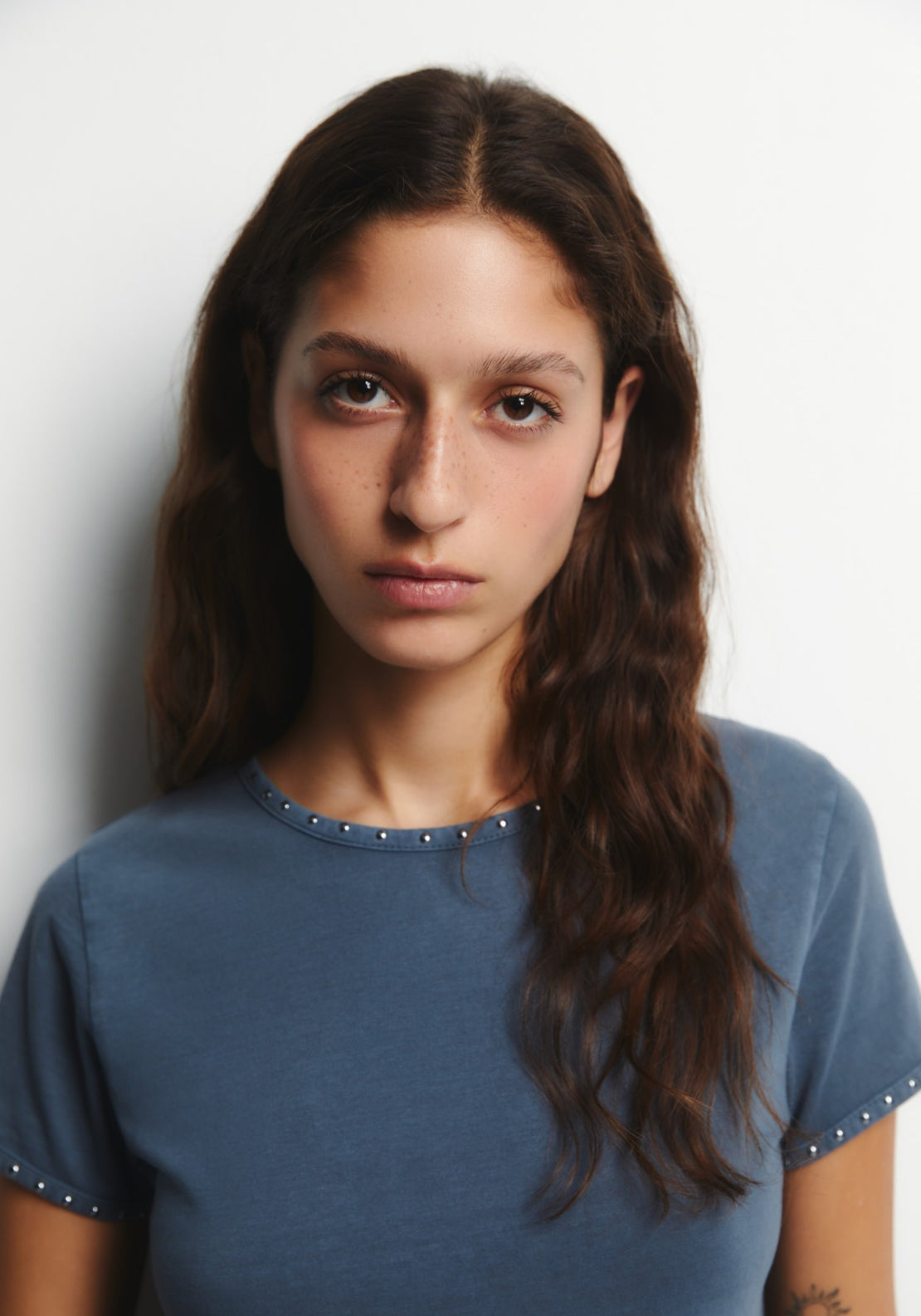Stud Detail T-Shirt - Blue