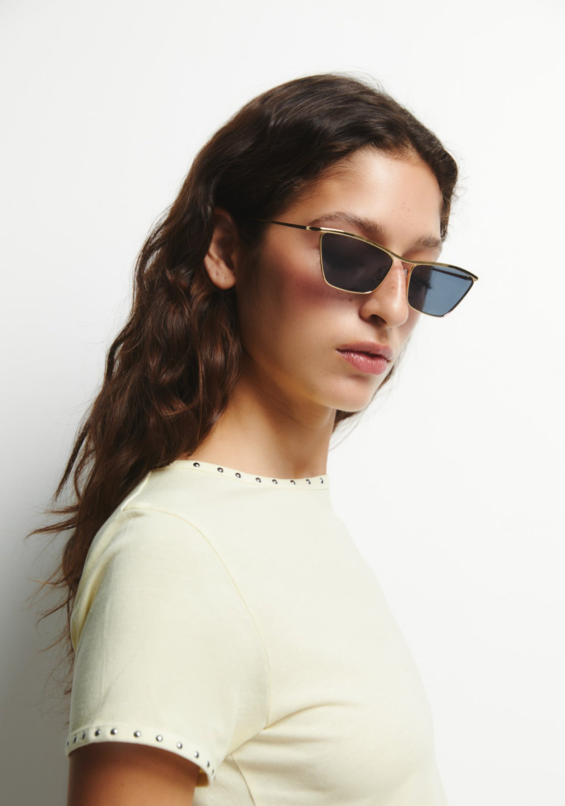 Sfera Stud Detail T-Shirt - Yellow 8 Shaws Department Stores