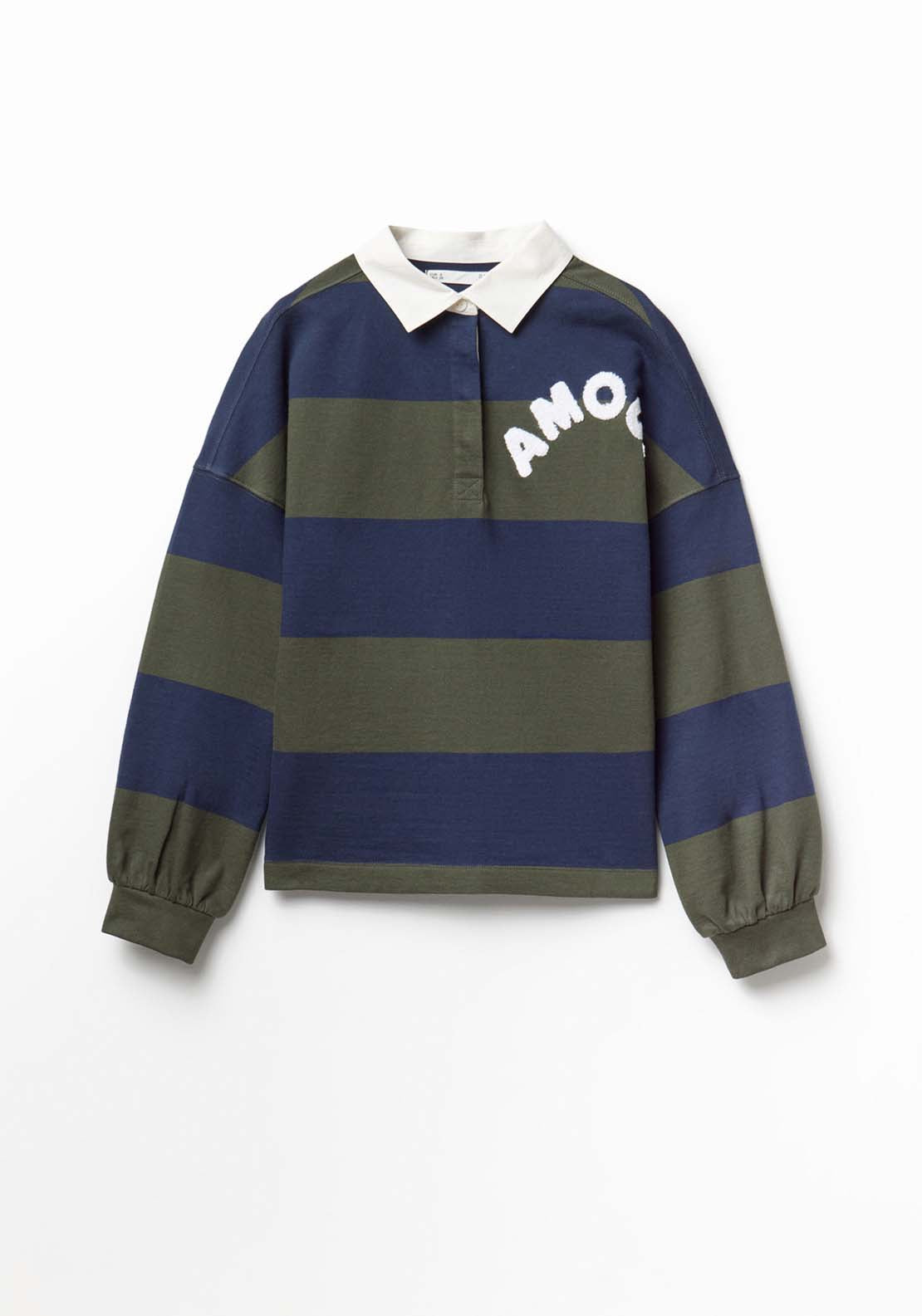 Polo Neck Sweatshirt - Blue