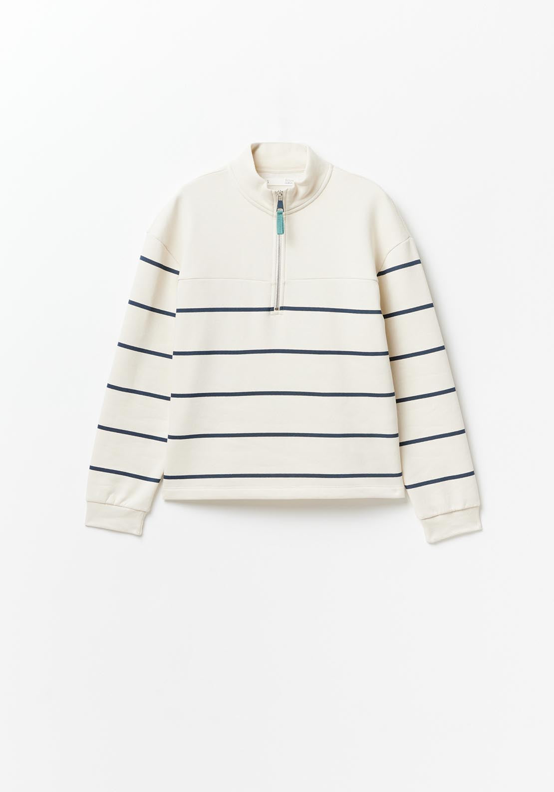 Sfera Zipped high-neck sweatshirt - Beige 5 Shaws Department Stores