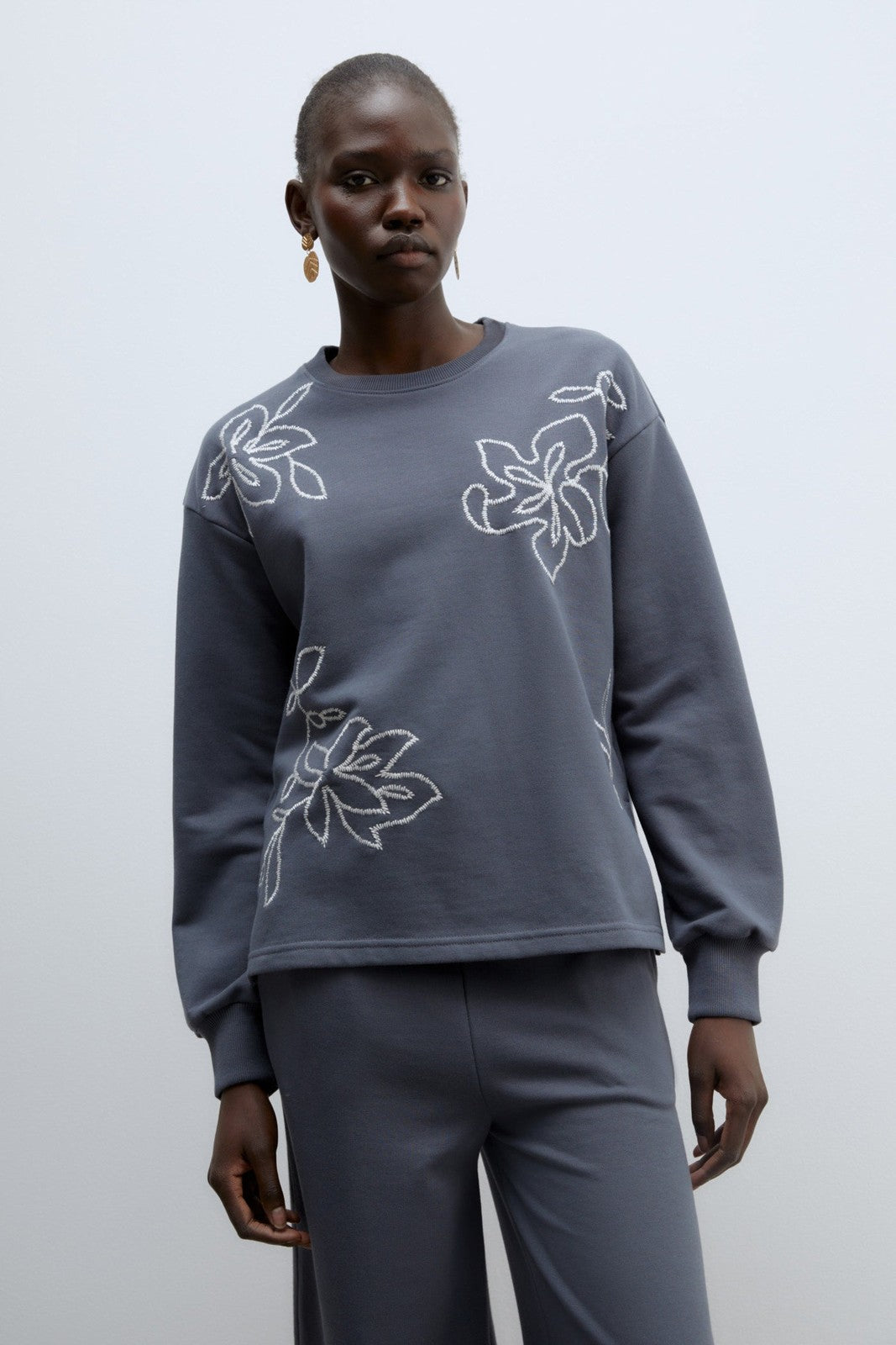 Sfera Embroidered sweatshirt set - Lead 3 Shaws Department Stores