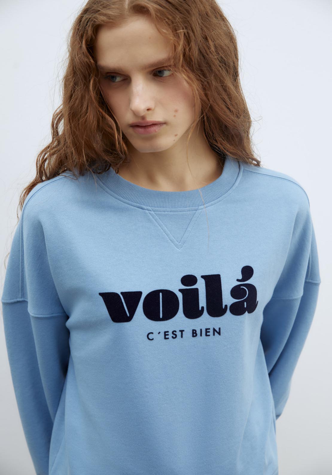 Sfera Printed sweatshirt - Blue 3 Shaws Department Stores