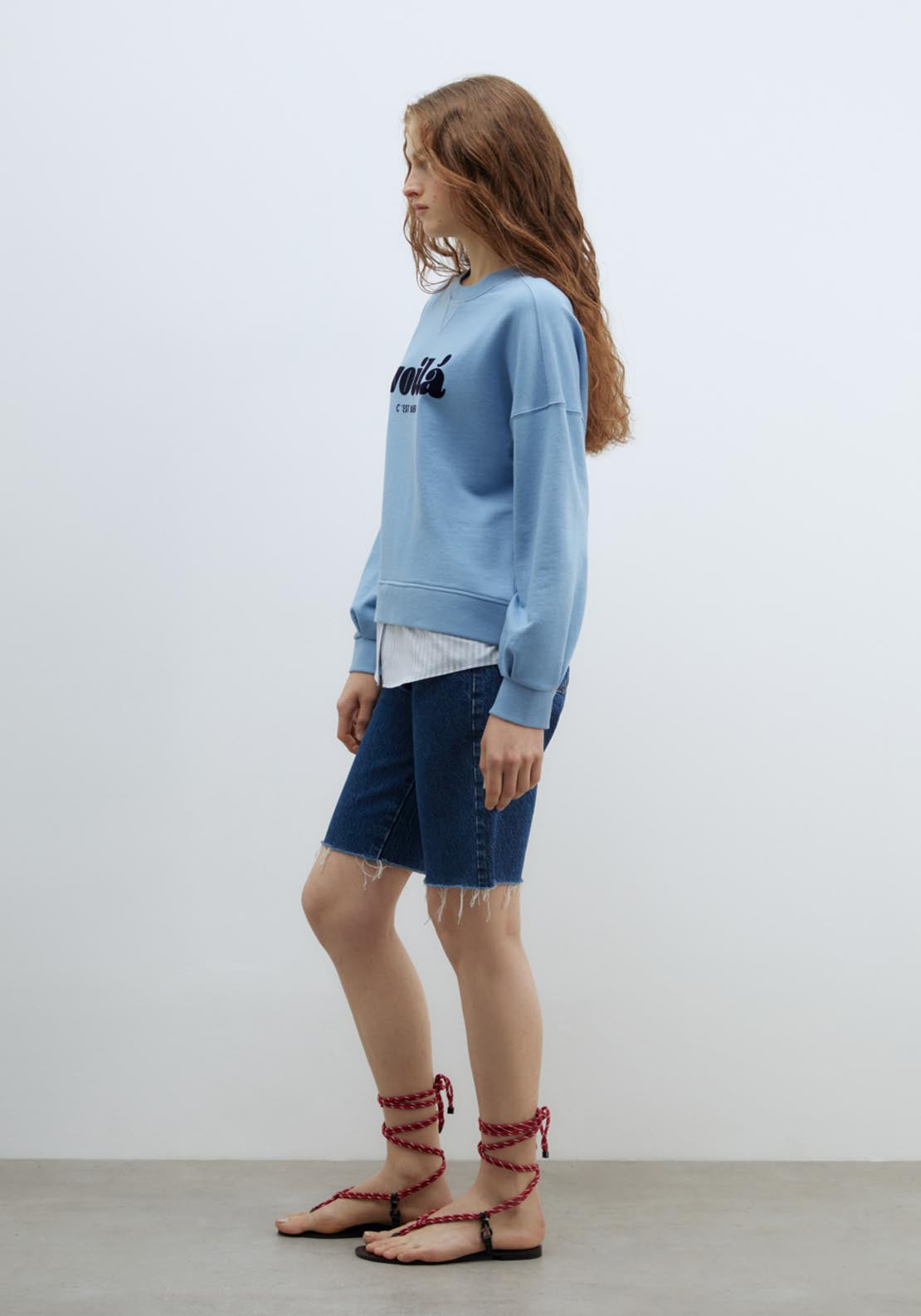 Sfera Printed sweatshirt - Blue 4 Shaws Department Stores
