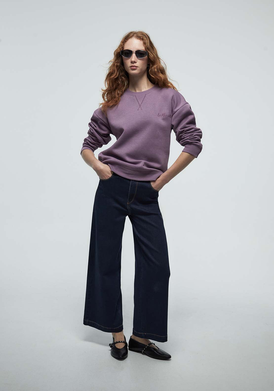 Matching Semi Basic Sweatshirt - Purple