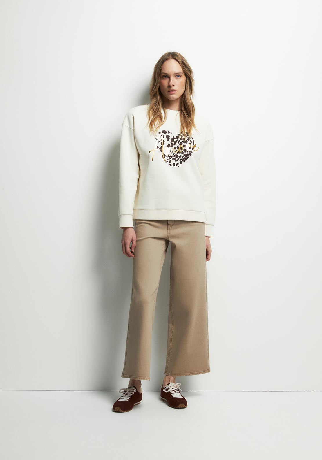 Sfera Long Sleeve Printed Sweatshirt - White 3 Shaws Department Stores