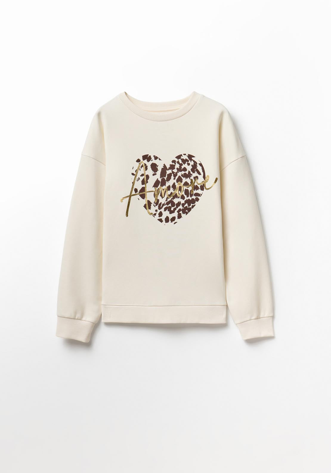 Sfera Long Sleeve Printed Sweatshirt - White 4 Shaws Department Stores