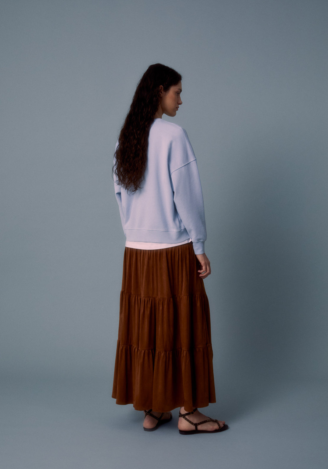 Faded Embroidered Sweatshirt - Blue