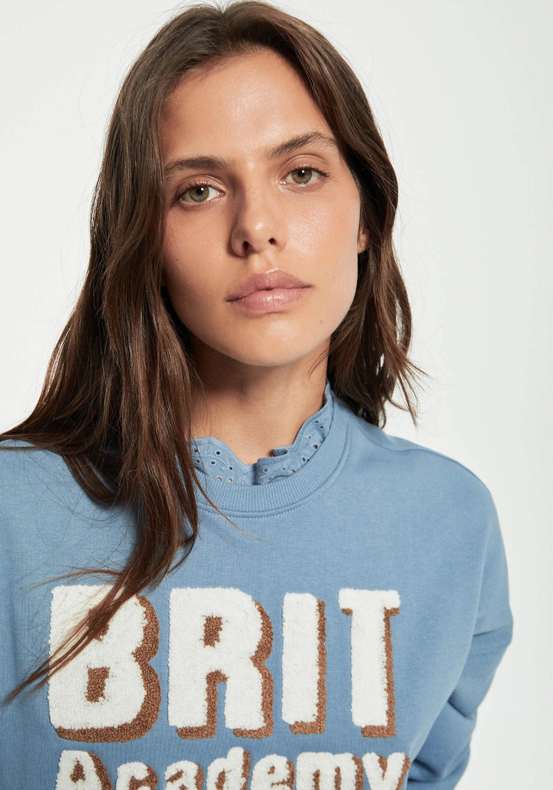 Bouclé Graphic Sweatshirt - Blue