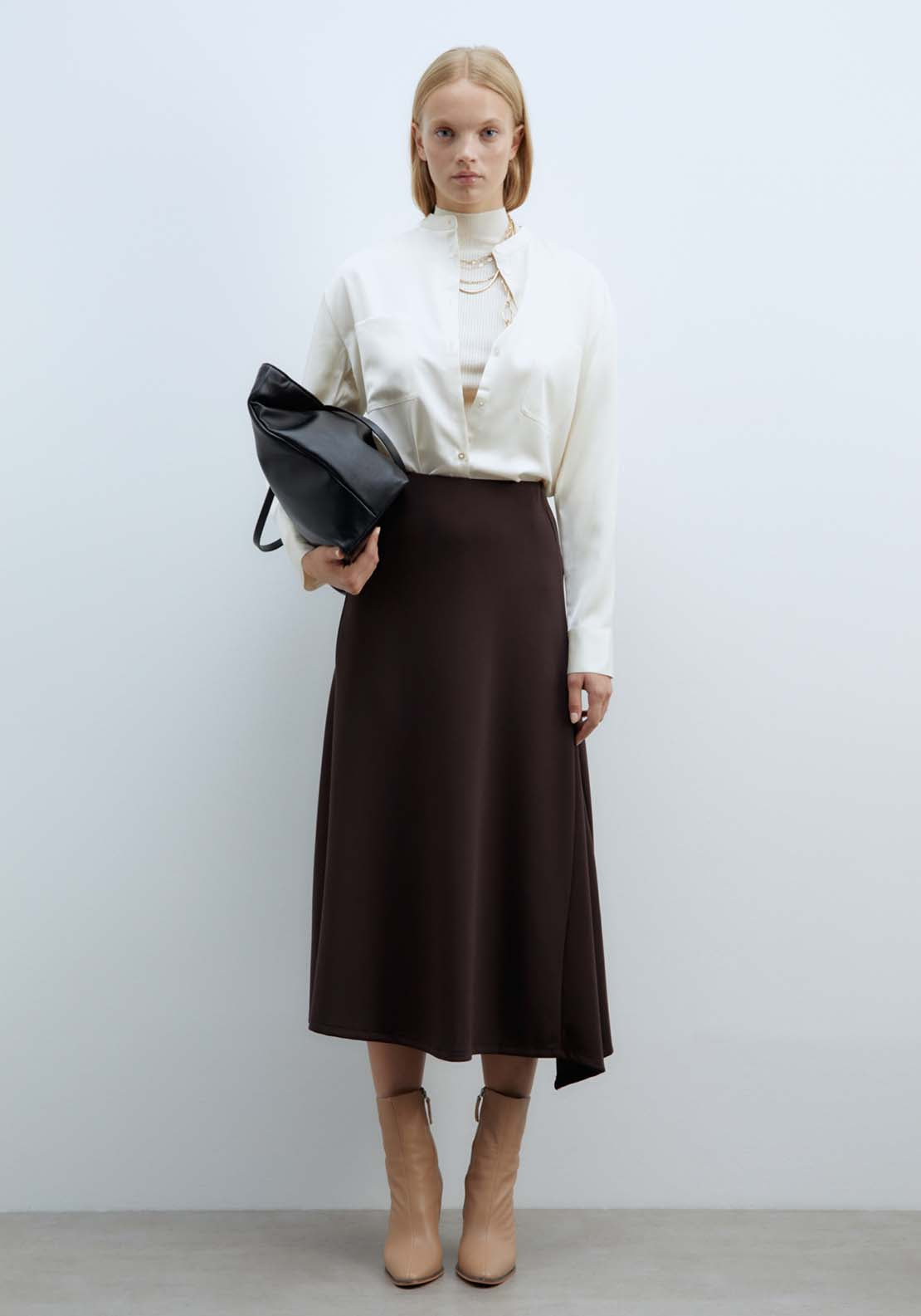 Sfera Circle Skirt - Brown 1 Shaws Department Stores