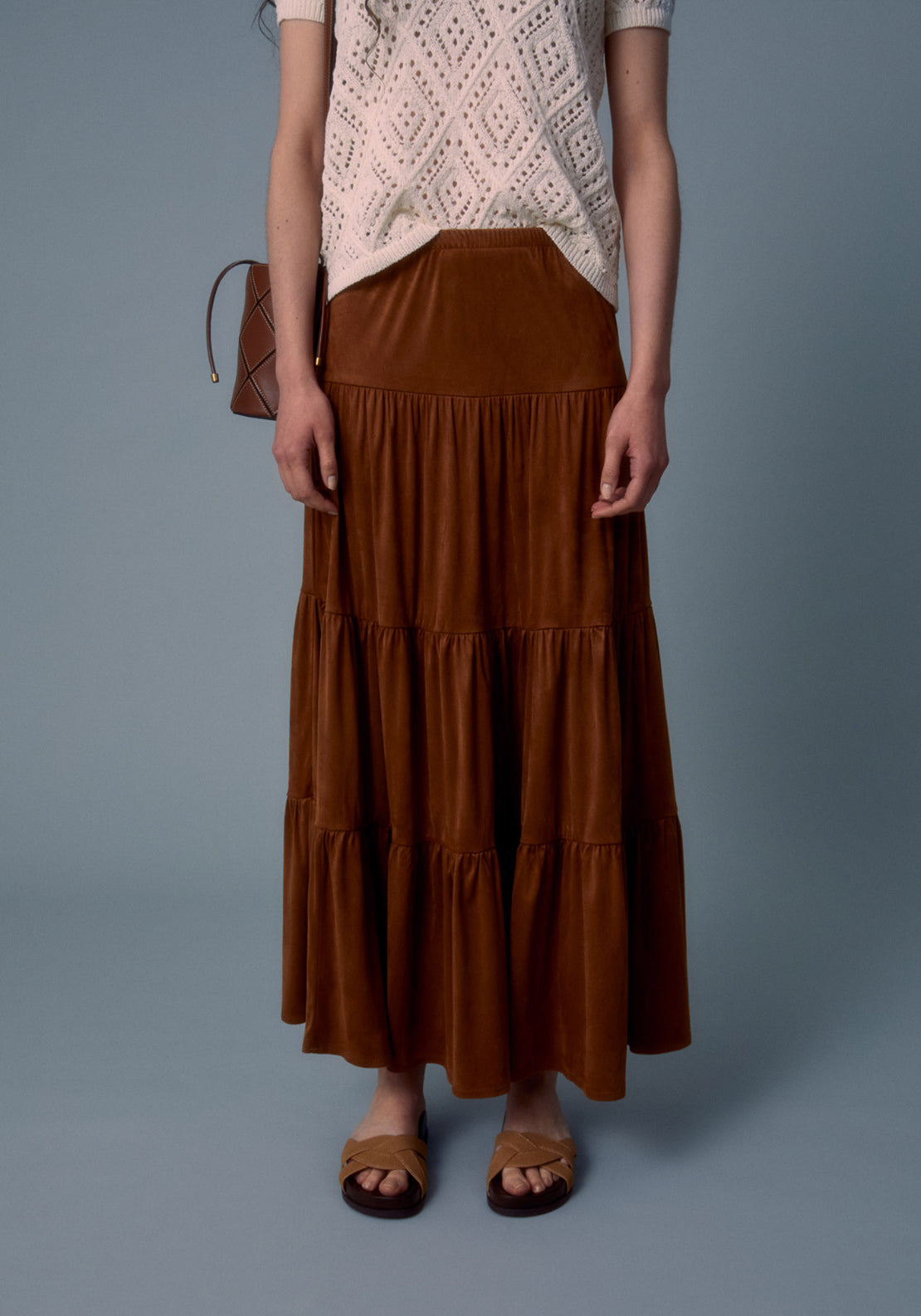 Sfera Tiered Panel Skirt - Orange 1 Shaws Department Stores