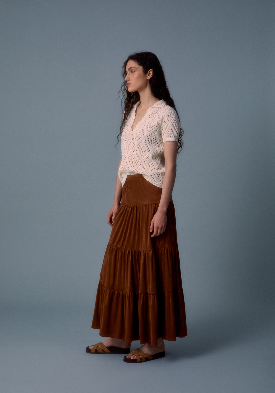 Sfera Tiered Panel Skirt - Orange 3 Shaws Department Stores
