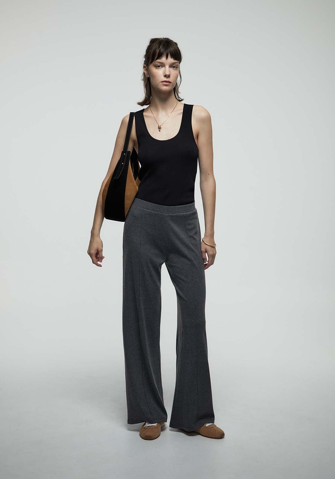 Seam Detail Trousers - Grey