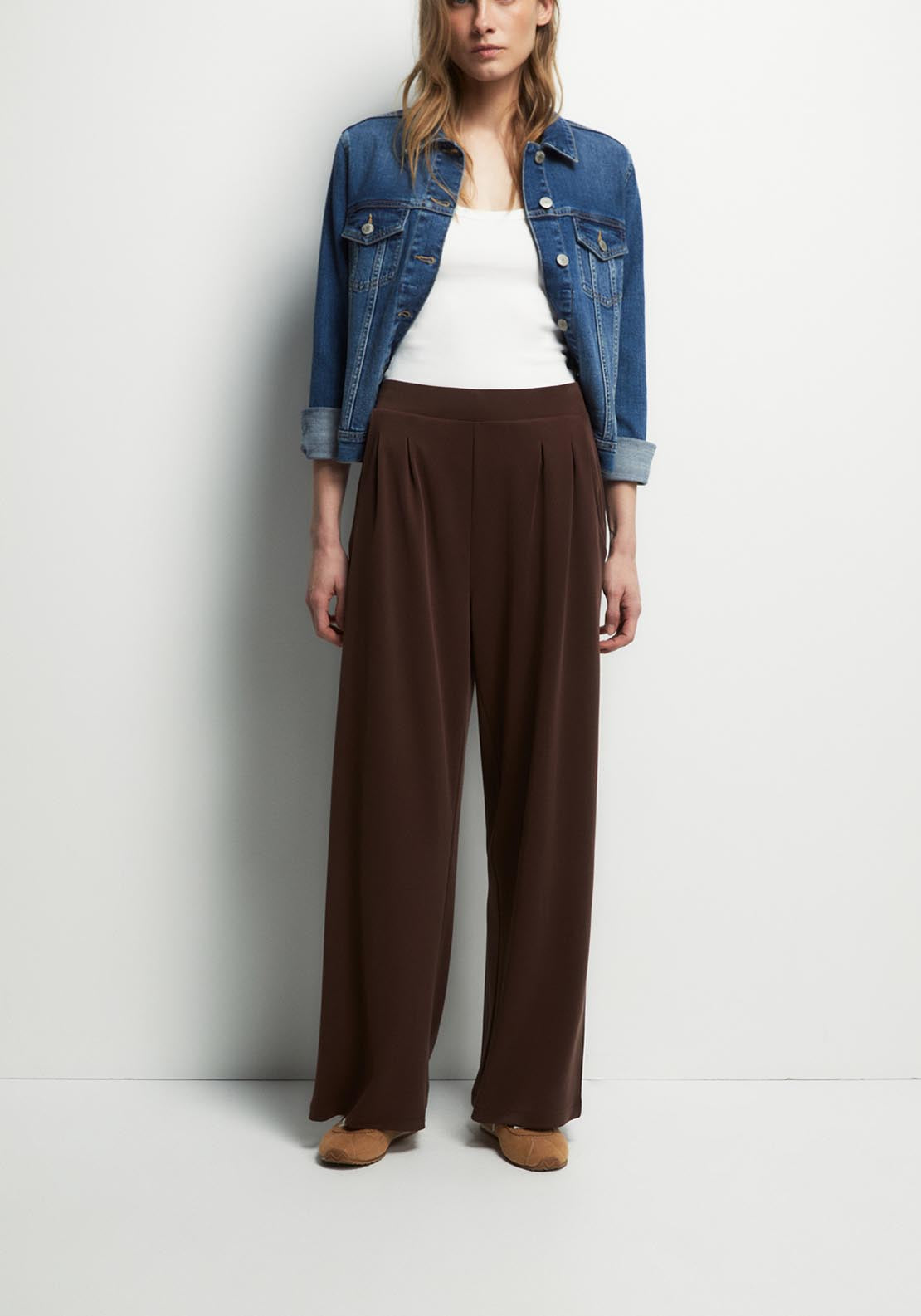 Matching Pleated Trousers - Brown