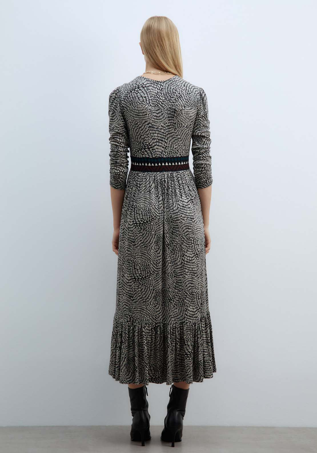 Sfera Viscose Dress With Trim - Black 5 Shaws Department Stores