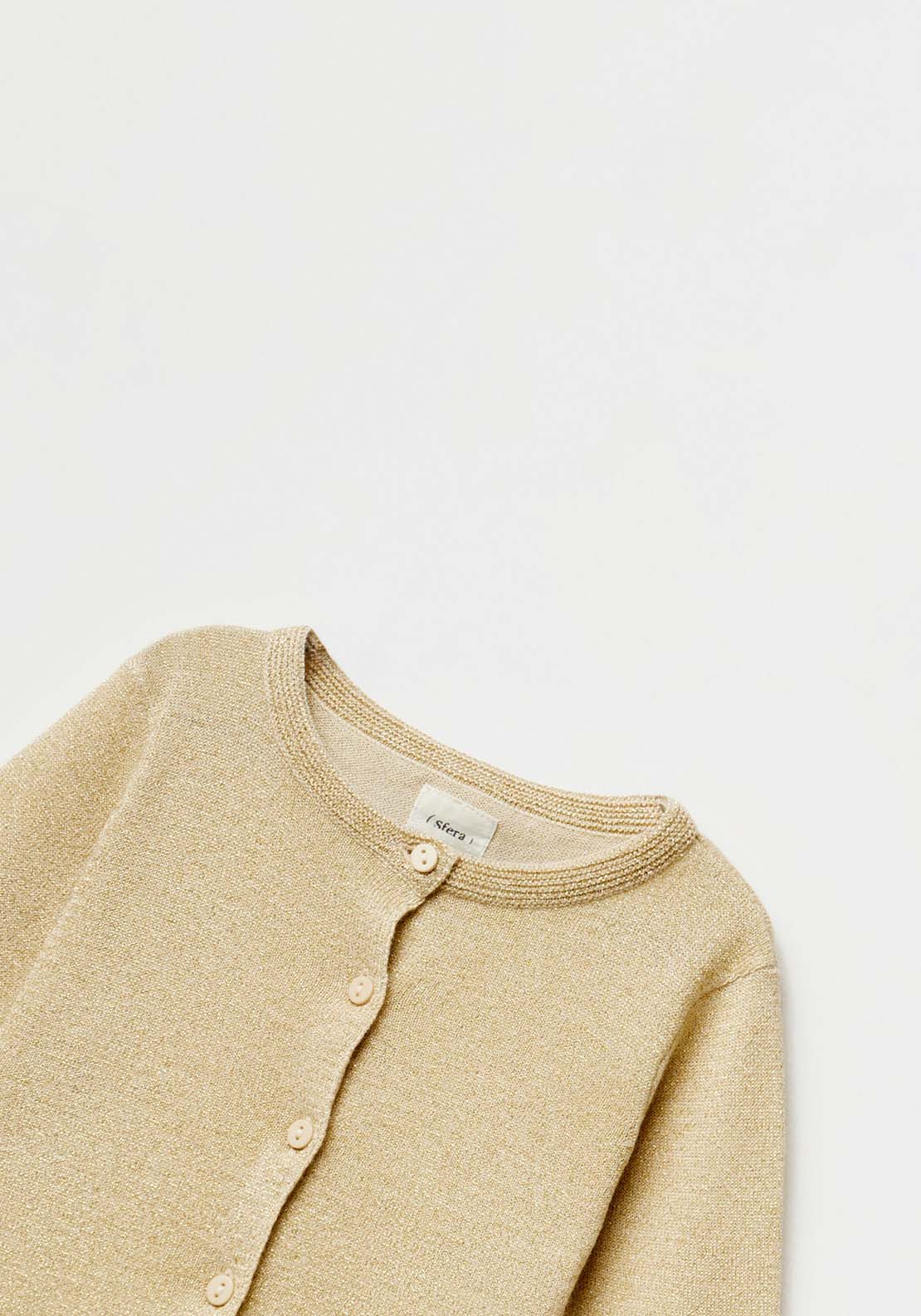 Sfera Girls Basic cardigan - Gold 3 Shaws Department Stores