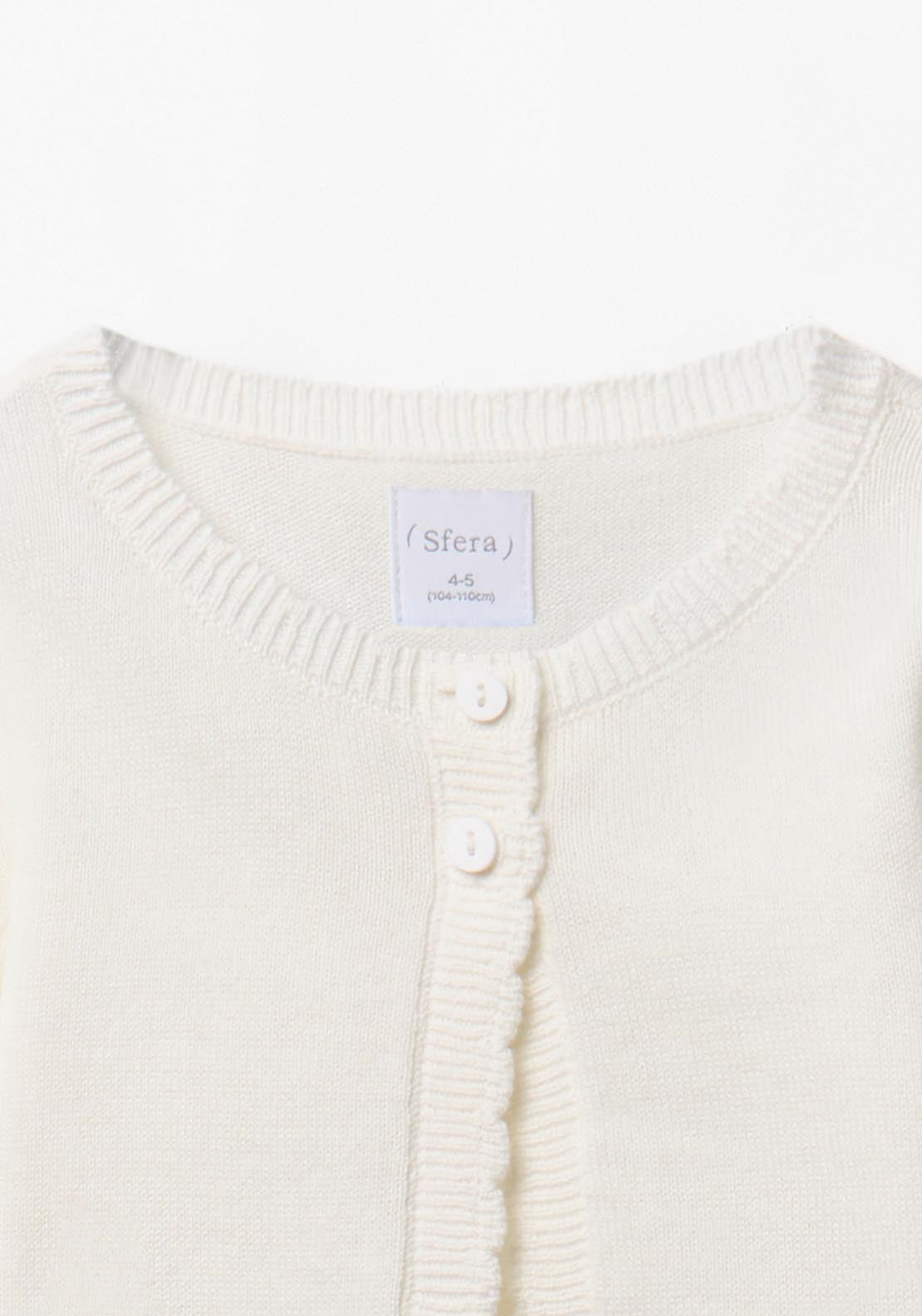 Soft Tricot Basic Cardigan - Cream