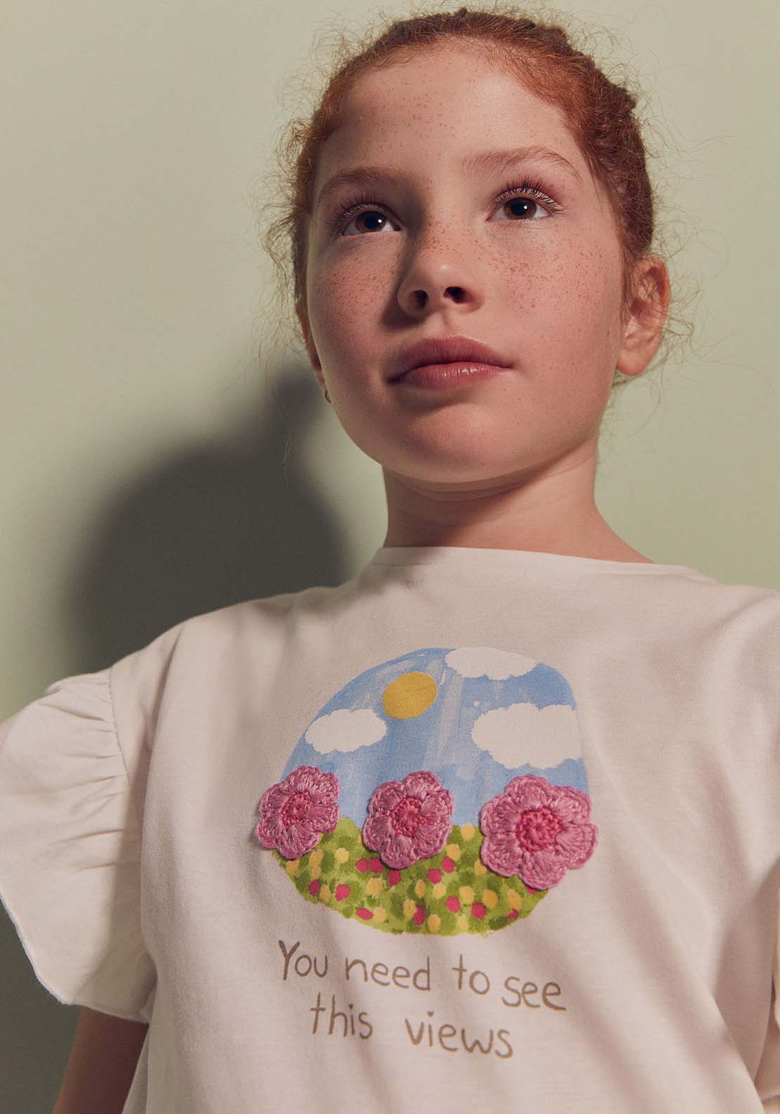 Sfera Crochet Flower T-Shirt - White 5 Shaws Department Stores