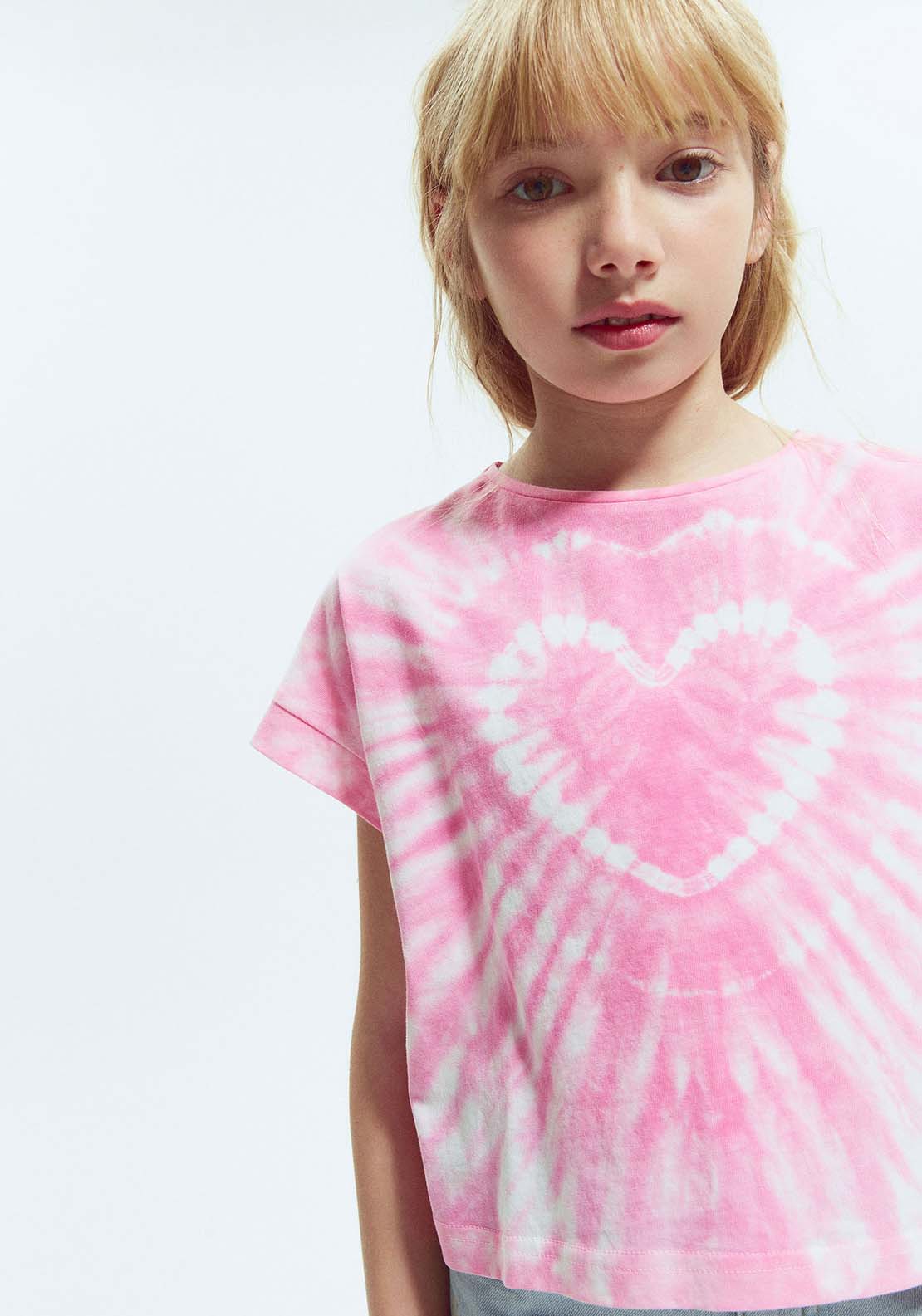 Sfera Tie Dye Love Heart T-Shirt - Pink 5 Shaws Department Stores