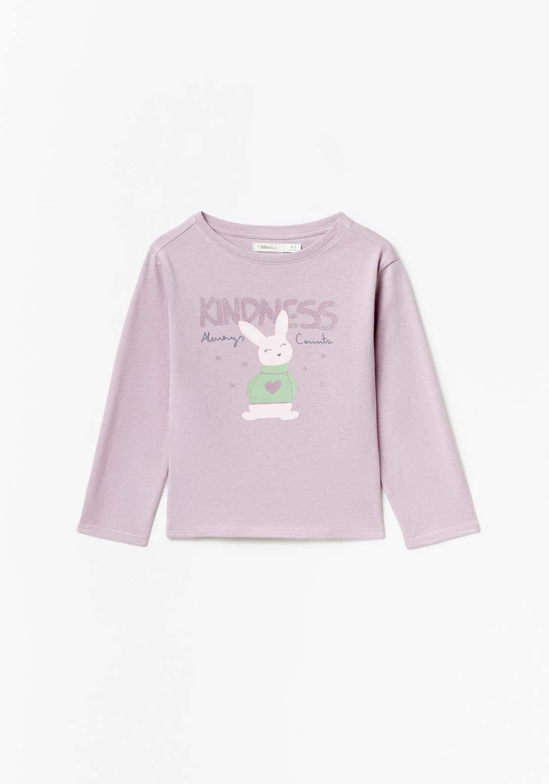 Sfera Long Sleeve Bunny Tshirt - Purple Light 1 Shaws Department Stores