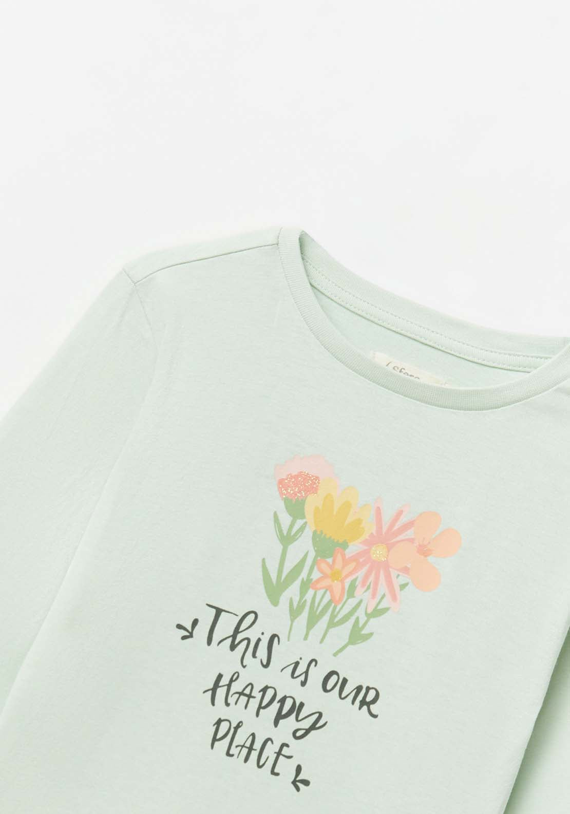 Sfera Girls Long-sleeved T-shirt - Green Light 3 Shaws Department Stores