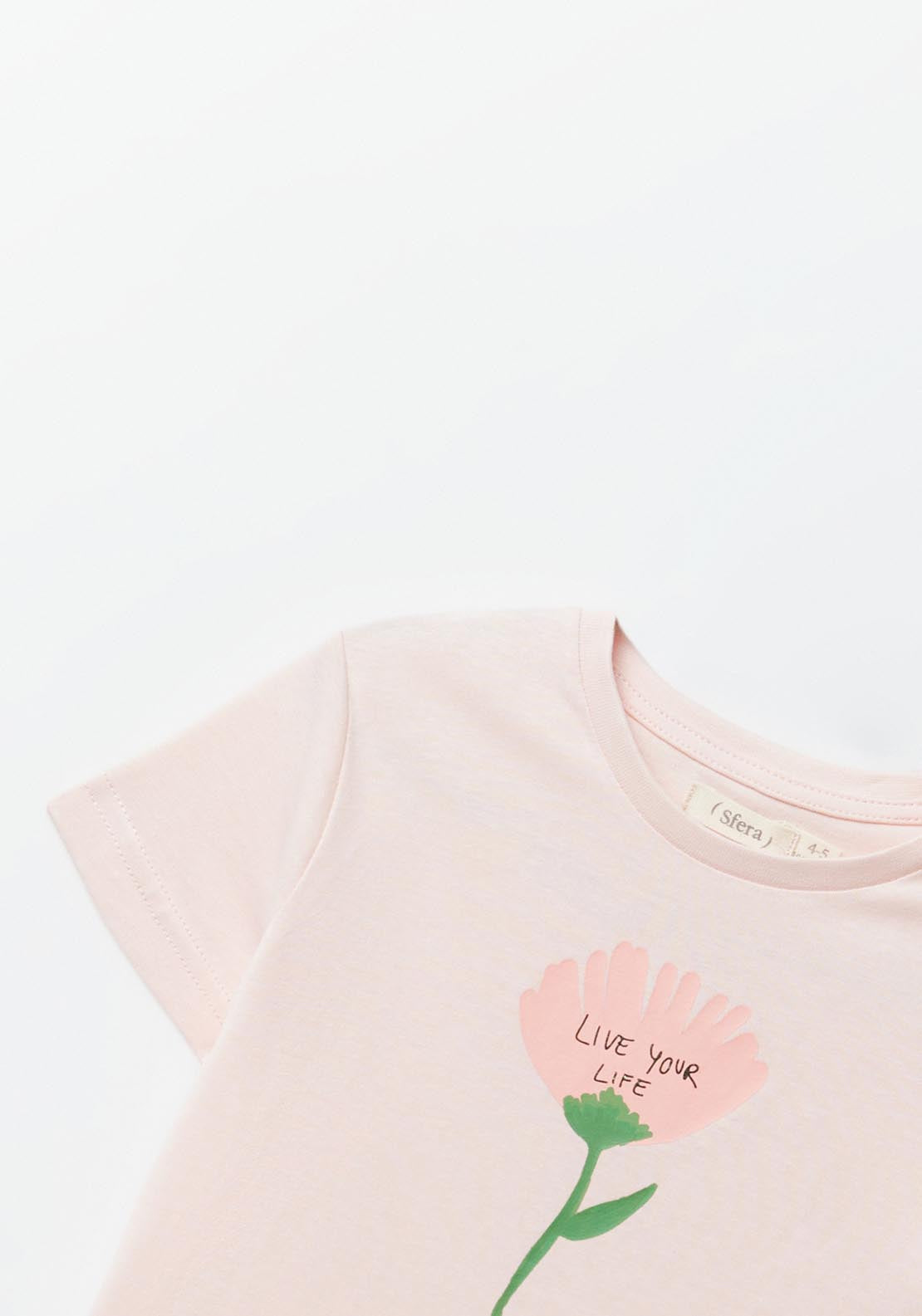 Sfera Pink Flower Print T-Shirt - Pink Light 5 Shaws Department Stores