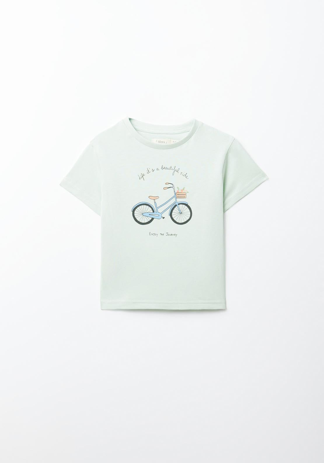 Sfera Green Bicycle Print T-Shirt - Green Light 6 Shaws Department Stores