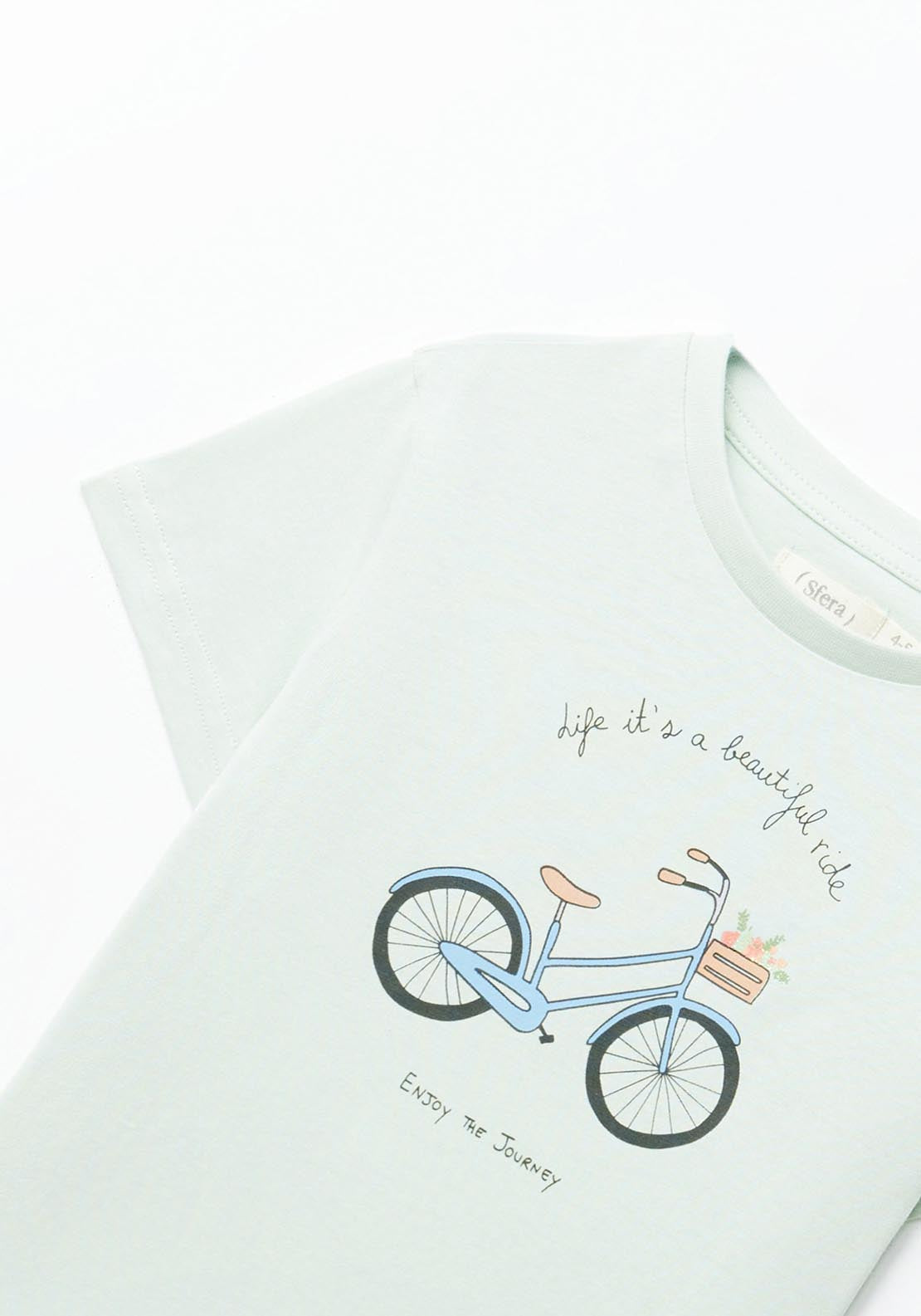 Sfera Green Bicycle Print T-Shirt - Green Light 4 Shaws Department Stores