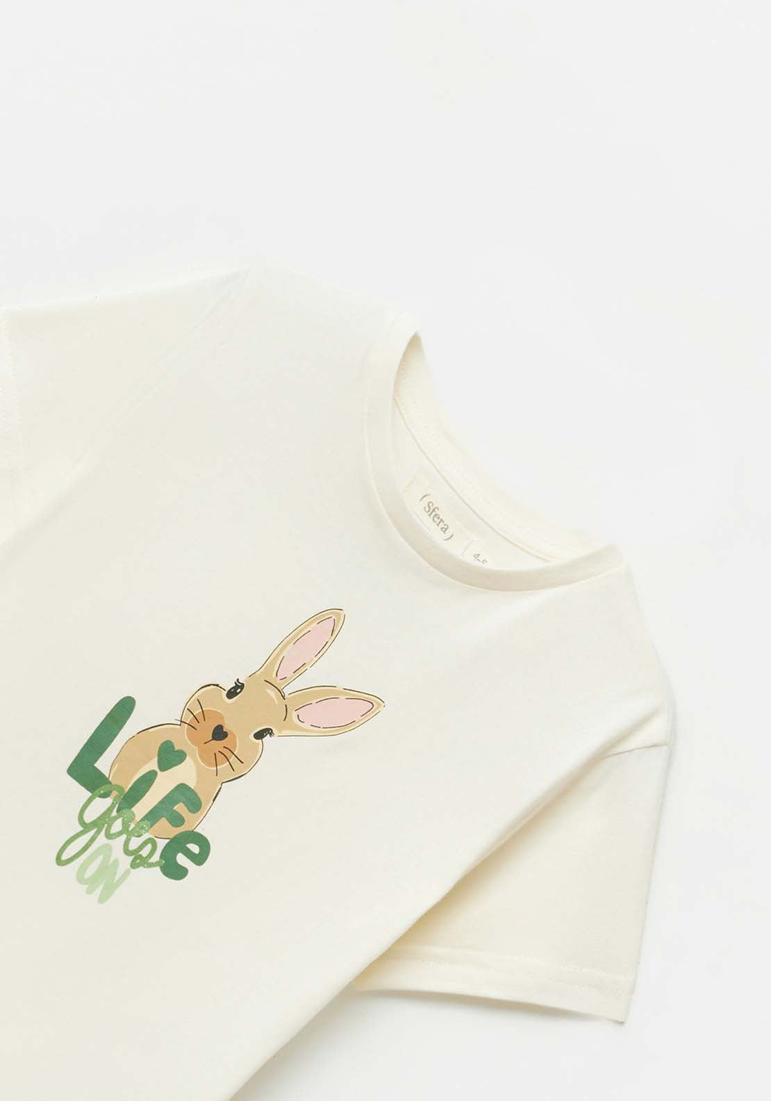 Sfera Placement print T-shirt - Ecru 2 Shaws Department Stores
