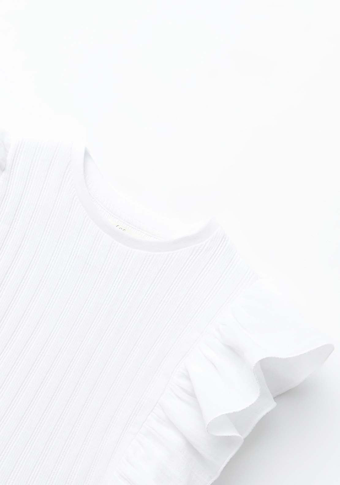 Sfera Fancy ribbed top - Ecru 4 Shaws Department Stores