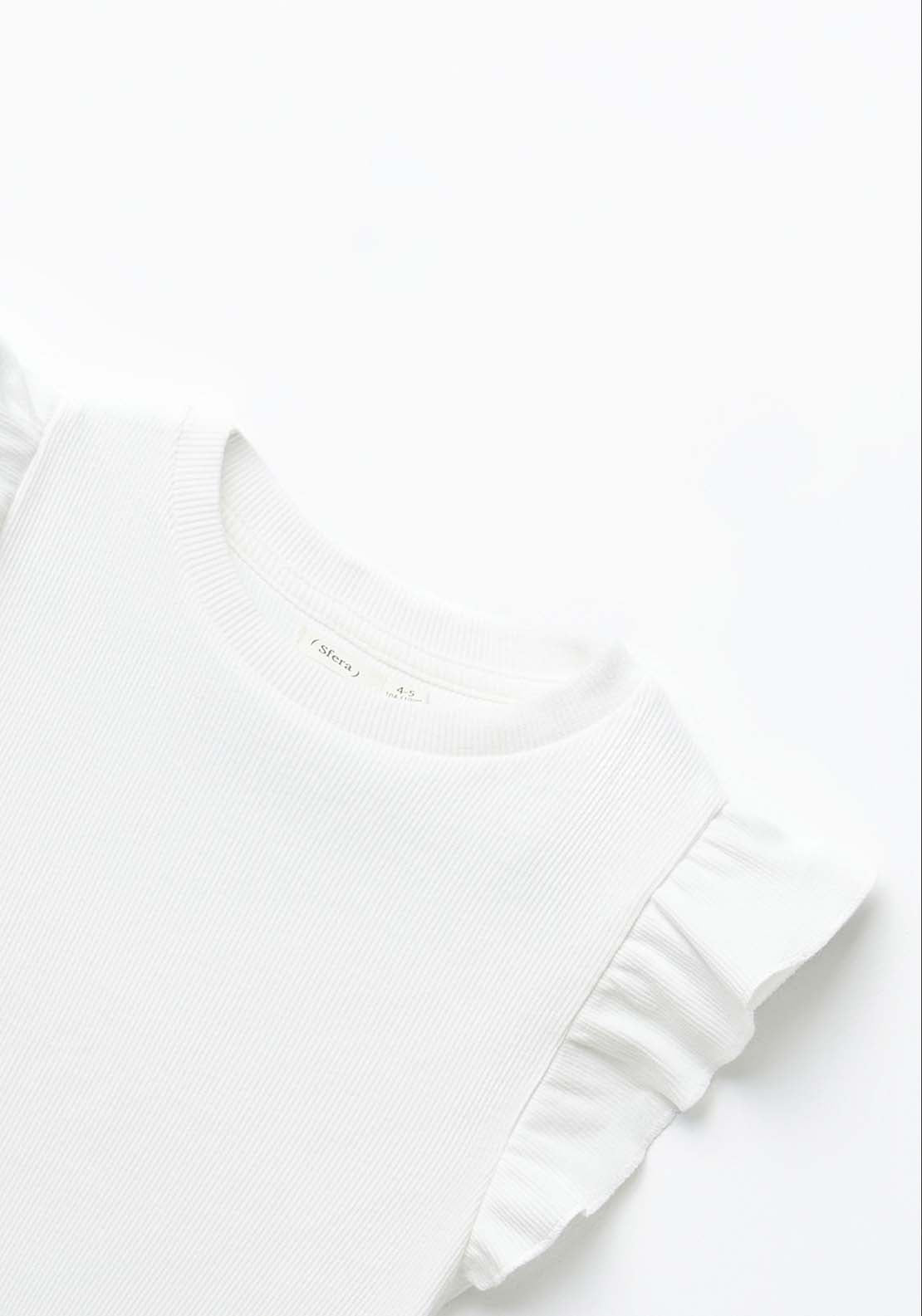 Sfera Ruffled sleeves top - White 3 Shaws Department Stores