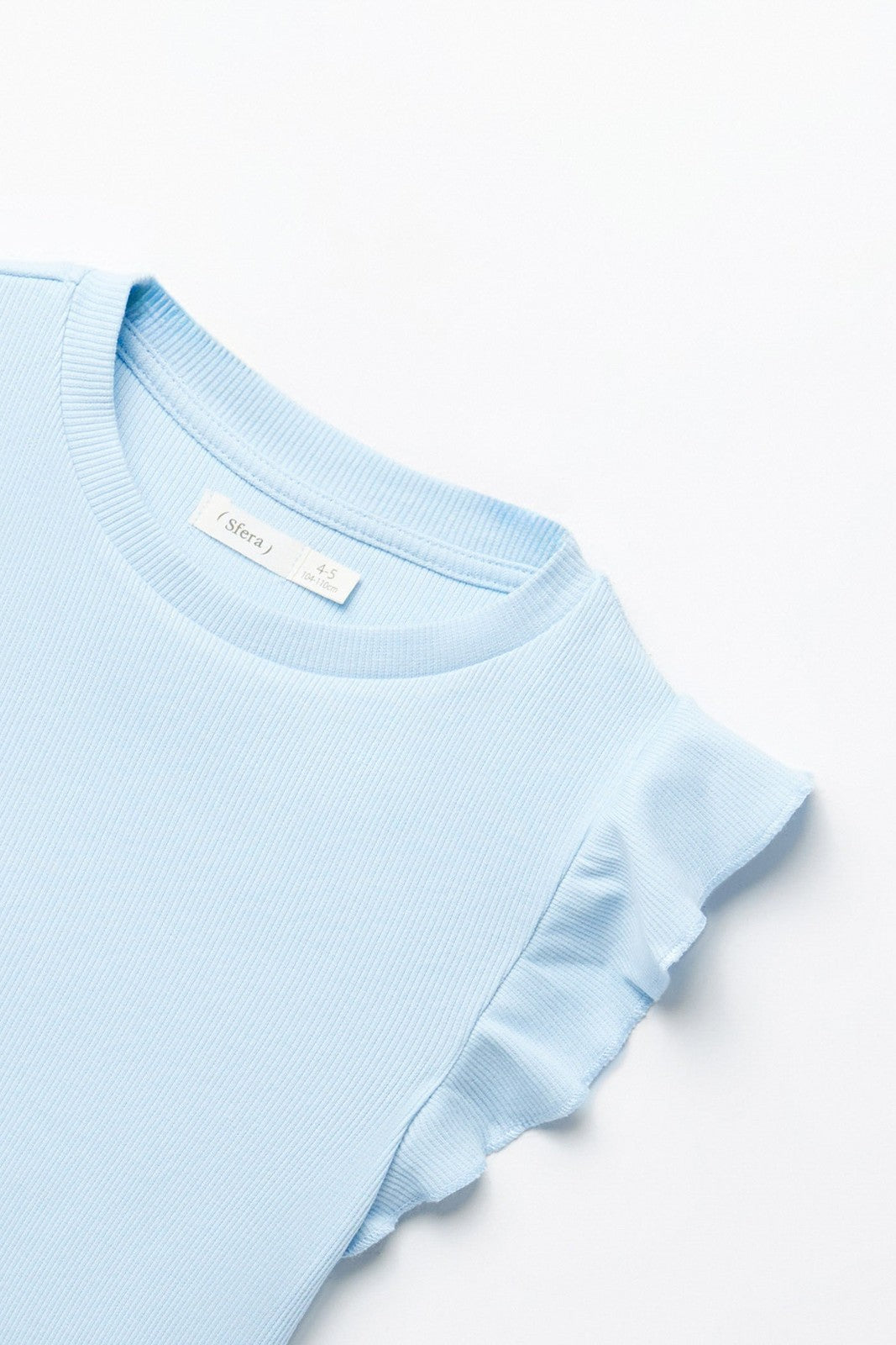 Sfera Ruffled sleeves top - Blue 3 Shaws Department Stores